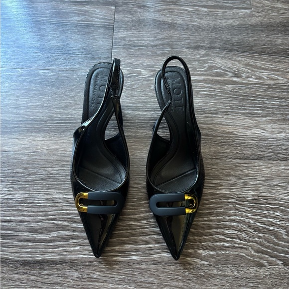 MOTF Black and Gold Slingback Heels - Picture 2 of 4